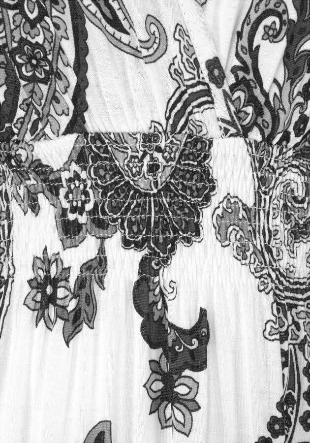Lascana Maxi-jurk met verstelbare hals in all-over print zomerjurk strandjurk