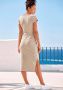 Lascana Midi-jurk van geribde stof wikkeljurk met split casual-chic (Met een bindceintuur) - Thumbnail 3