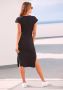 Lascana Midi-jurk van geribde stof wikkeljurk met split casual-chic (Met een bindceintuur) - Thumbnail 3