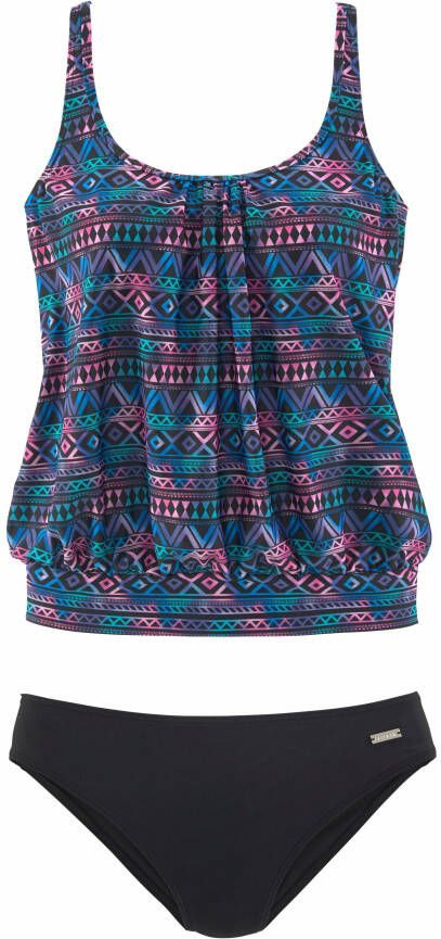 Lascana Oversized tankini met softcups verstelbare bandjes met onderborst-elastiek