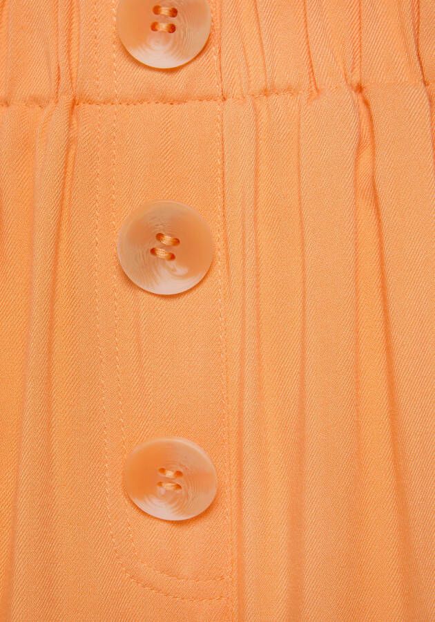 Lascana Paperbag-broek met sierknopen en elastische tailleband stoffen broek
