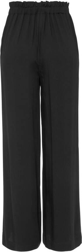Lascana Paperbag-broek met wijde pijpen en zakken wide leg stoffen broek casual elegant