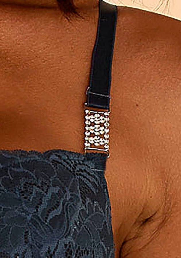 Lascana Push-up-bh met extravagante stras details op de bandjes lingerie