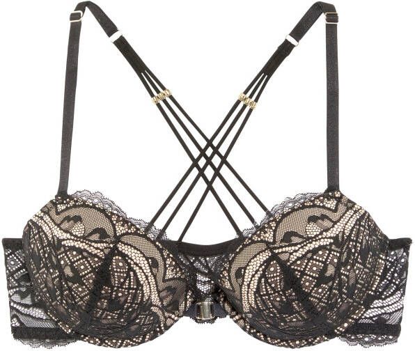 Lascana Push-up-bh met gekruiste bandjes en kralen sexy dessous