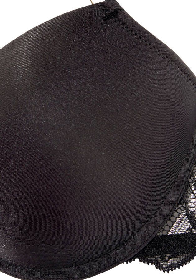 Lascana Push-up-bh met opvallende rug van kant en modieuze ringen sexy ondergoed