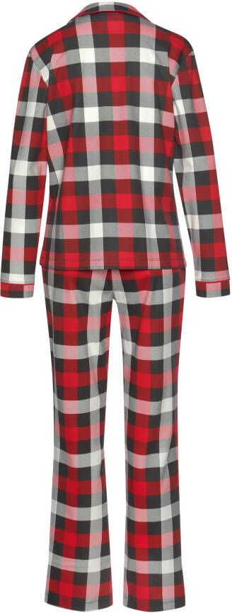 Lascana Pyjama met ruitprint (2-delig Incl. slaapmasker)
