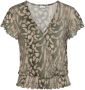 Lascana Shirt met korte mouwen met animal print overhemdblouse met v-hals casual-chic - Thumbnail 2