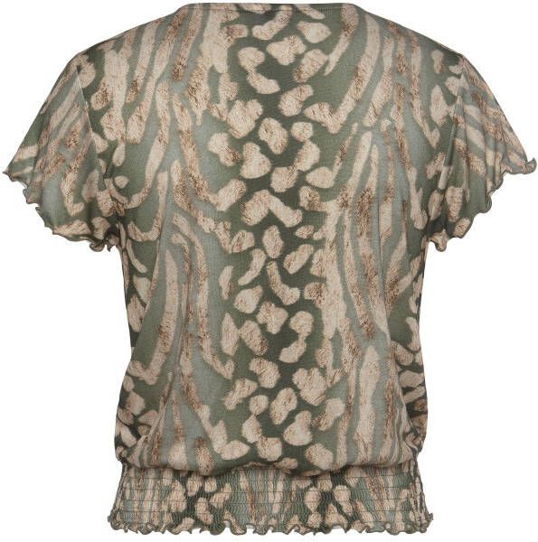 Lascana Shirt met korte mouwen met animal print overhemdblouse met v-hals casual-chic