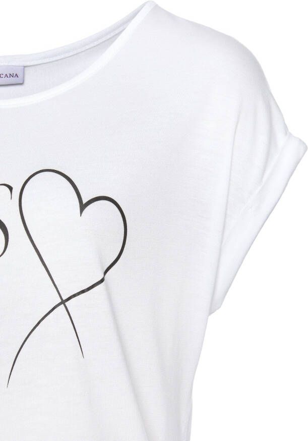 Lascana Shirt met korte mouwen met print aan de voorkant t-shirt van zachte viscose casual-chic