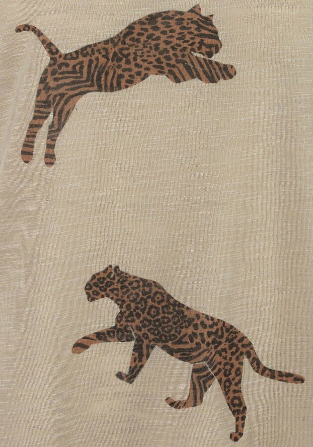Lascana Shirt met korte mouwen met luipaardmotief t-shirt voor dames losse pasvorm casual-chic