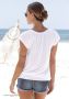 Lascana Shirt met V-hals met brede elastische tailleband t-shirt met v-hals basic - Thumbnail 3