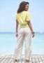 Lascana Shirt met V-hals met brede gesmokte zoom en kraag overhemdblouse zomers - Thumbnail 7