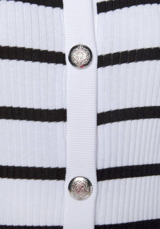 Lascana Shirtjasje van zachte geribde stof katoenen vest cardigan vest