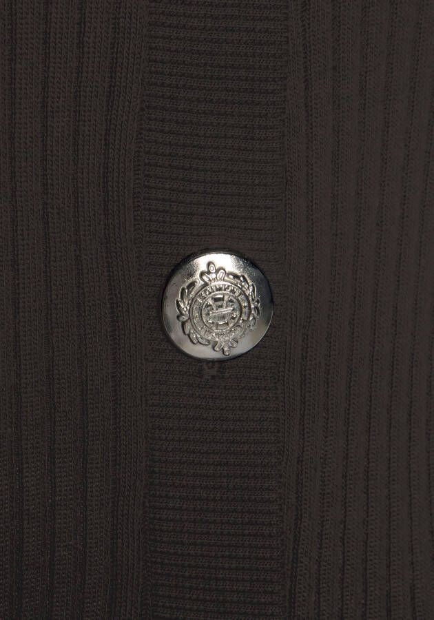 Lascana Shirtjasje van zachte geribde stof katoenen cardigan vest gebreid vest basic