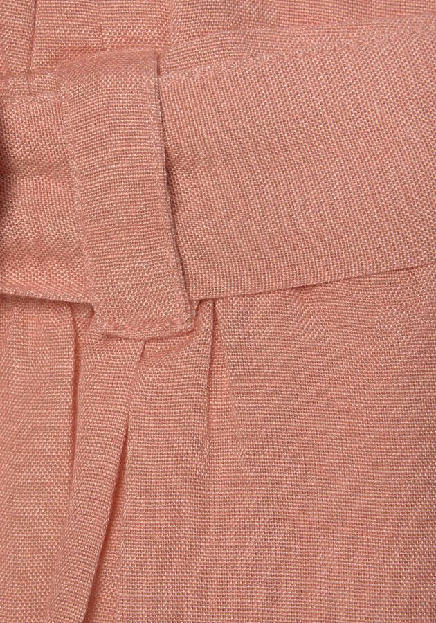 Lascana Short met paperbag stijl in mix van linnen korte broek linnen broek (Met een bindceintuur)