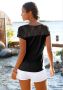 Lascana Strandshirt met kanten inzet t-shirt met korte mouwen elegant - Thumbnail 3