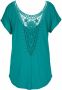 Lascana Strandshirt met kanten inzet t-shirt losse pasvorm casual-chic - Thumbnail 4