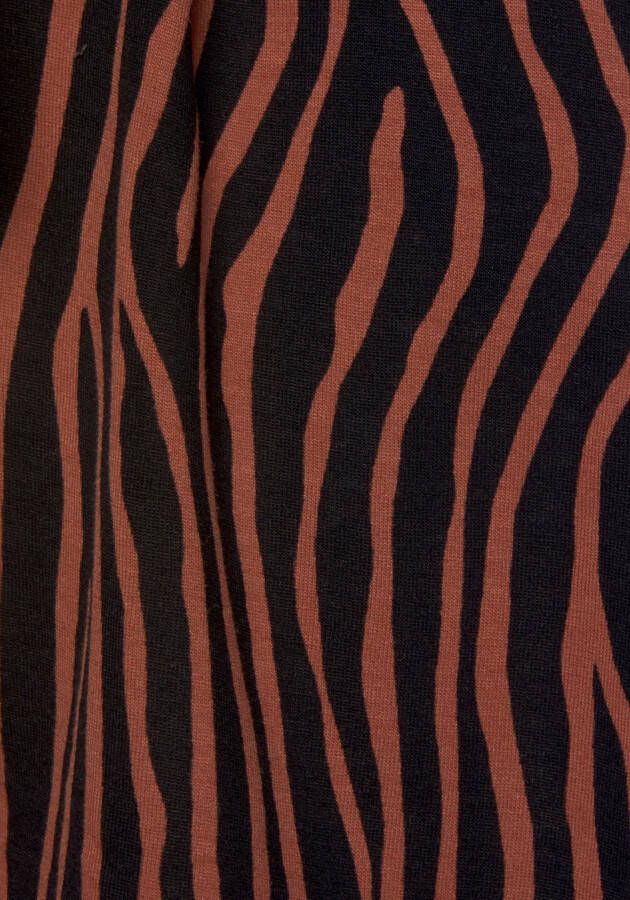Lascana Strandshort met wijde pijpen en strikceintuur zebraprint korte broek