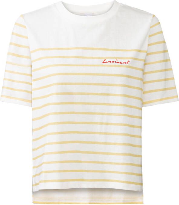 Lascana T-shirt met strepen katoenen shirt met korte mouwen slanke look basic