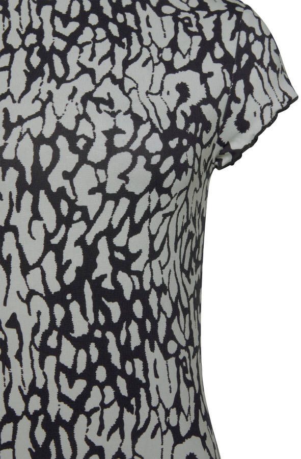 Lascana T-shirt met babylock naden in all-over print shirt met korte mouwen elastisch