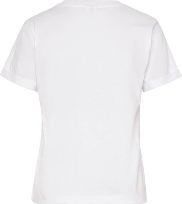 Lascana T-shirt met schattige geborduurde hartjes katoenen shirt met korte mouwen