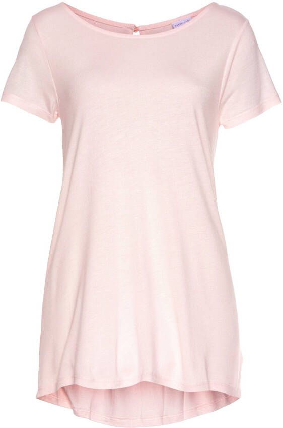 Lascana T-shirt met verlengd rugpand shirt met korte mouwen longshirt basic