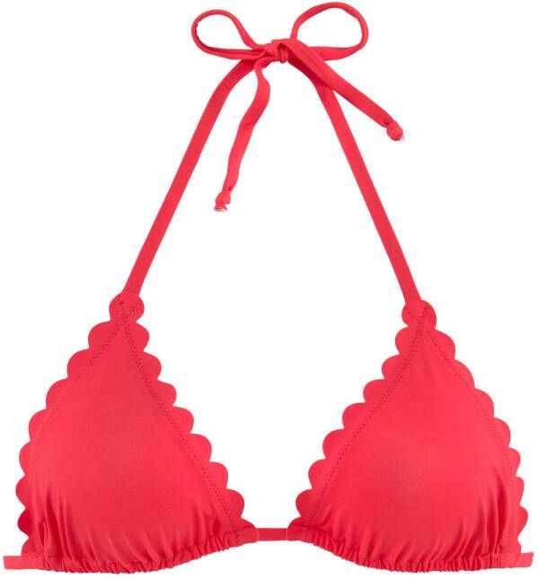 Lascana Triangel-bikinitop Scallop met gelaserde gegolfde rand