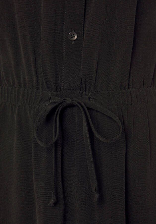 Lascana Zomerjurk Overhemdkraag en V-hals blousejurk met elastische tailleband