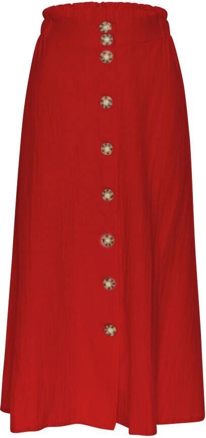 Lascana Zomerrok halflange rok van mix van linnen met knoopsluiting midi rok linnen rok