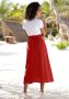 Lascana Zomerrok halflange rok van mix van linnen met knoopsluiting midi rok linnen rok - Thumbnail 5