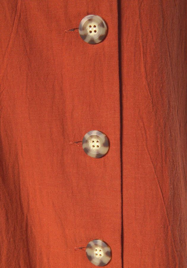 Lascana Zomerrok halflange rok van mix van linnen met knoopsluiting midi rok linnen rok