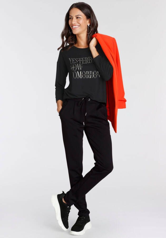 Laura Scott Shirt met 3 4-mouwen casual pasvorm ronde hals elastisch materiaal