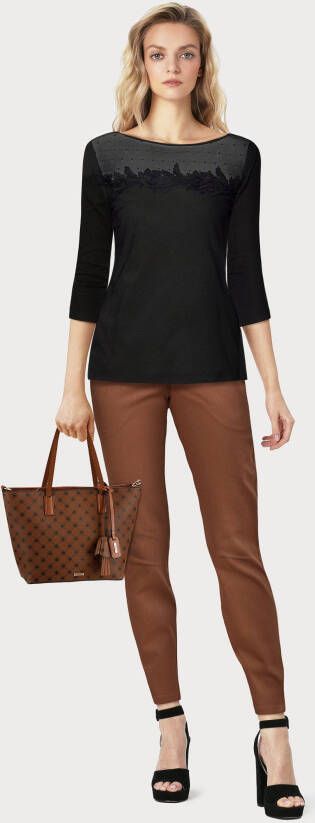 Laura Scott Shirt met ronde hals 3 4-mouw figuurgetailleerde snit