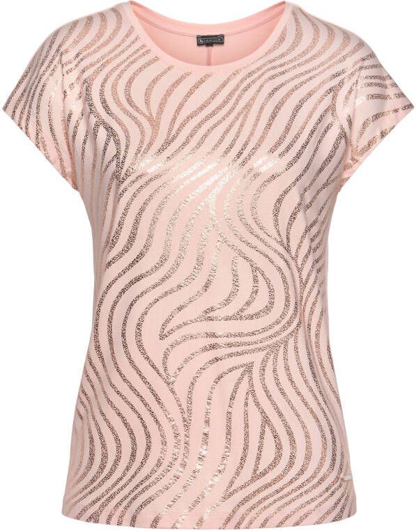 Laura Scott Shirt met ronde hals met folieprint