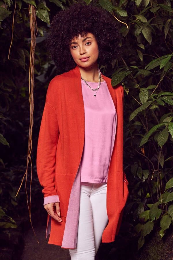 Laura Scott Shirtblouse van satijn en jersey
