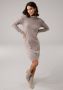Laura Scott Gebreide jurk met col en sierknopen - Thumbnail 2