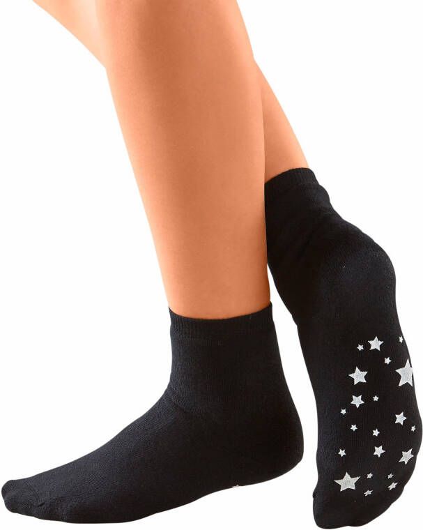 Lavana ABS-sokken met antislipzool in sterrendesign (set 3 paar)