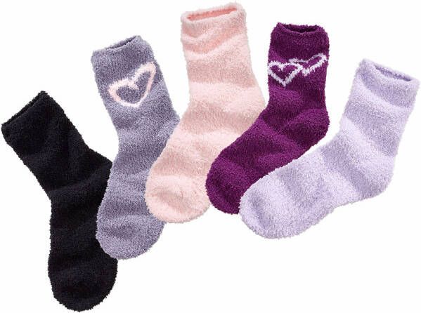 Lavana Wellness-sokken met harten bij de band (set 5 paar)