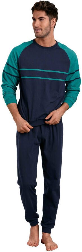 le jogger Pyjama in een lang model met opgestikte strepen (4-delig Set van 2)