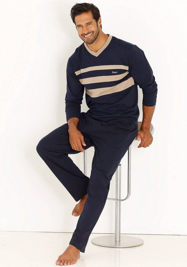 le jogger Pyjama met contrasterende inzetten aan de voorkant (4-delig Set van 2)