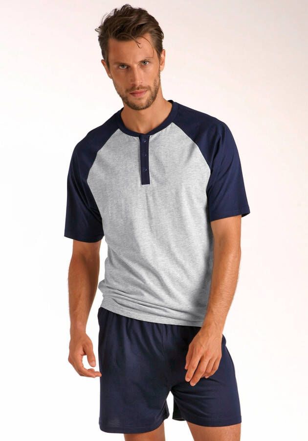 le jogger Pyjama in een kort model met raglanmouwen (4-delig Set van 2)