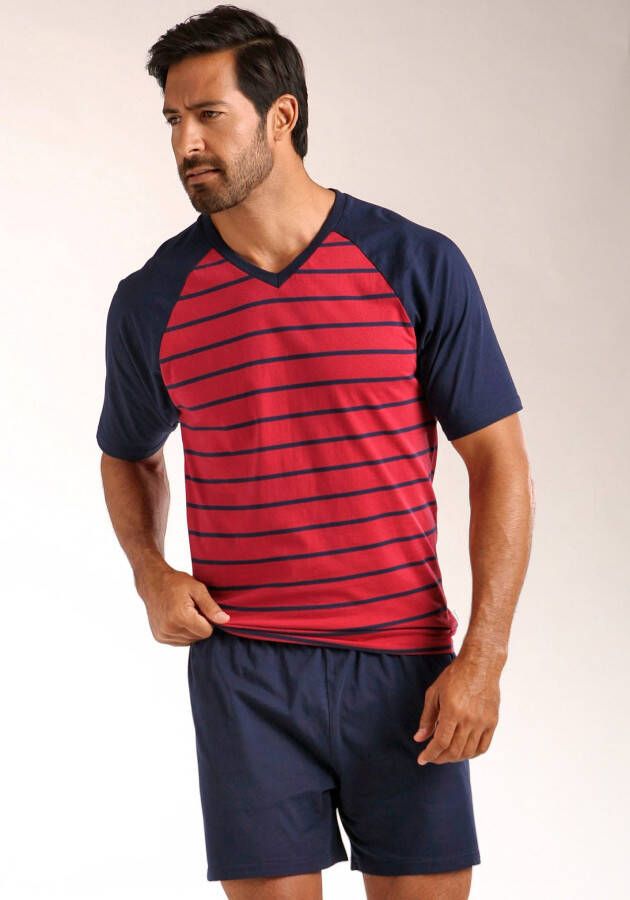 le jogger Pyjama in een kort model met raglanmouwen (4-delig Set van 2)