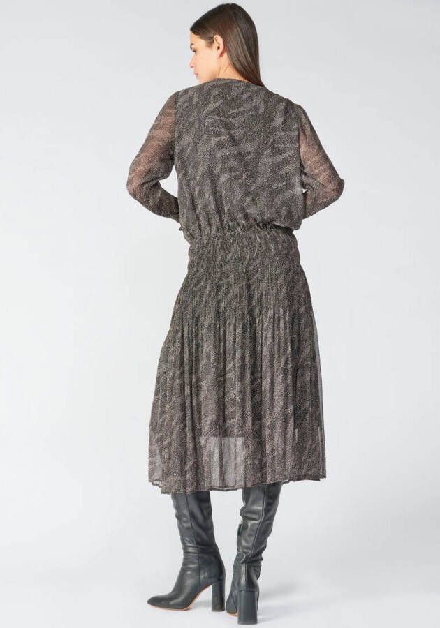 Le Temps Des Cerises Chiffon jurk BERENI met brede elastische band in de taille