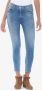 Le Temps Des Cerises Skinny fit jeans PULP C in verkort cropped model met used effecten - Thumbnail 2