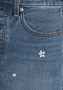 Levi's Ribcage gebloemde high waist straight fit jeans short blauw - Thumbnail 5