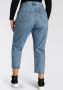 Levi's Plus 501 cropped high waist straight fit jeans medium indigo worn in - Thumbnail 3