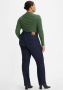 Levi's Plus 724 high waist straight fit jeans dark indigo rinse - Thumbnail 9