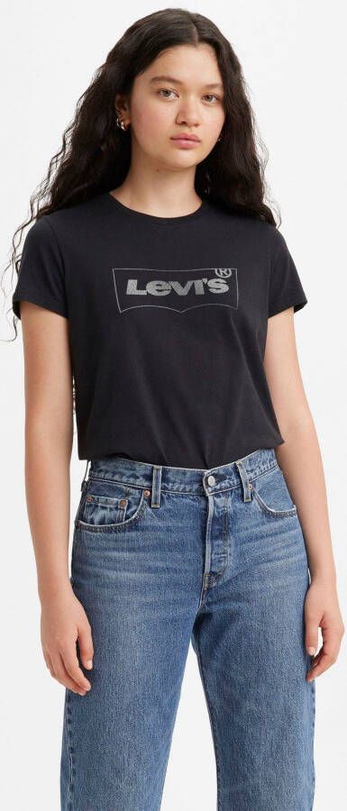 Levi's Shirt met ronde hals The Perfect Tee met logo in metallic-holoprint