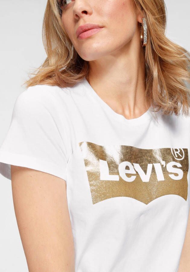 Levi's Shirt met ronde hals The Perfect Tee met logo-glitterprint