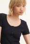 Levi's Zwart Katoenen T-Shirt met Knoopsluiting Black Dames - Thumbnail 10